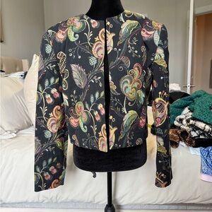 Doncaster Black Floral Embroidered Blazer